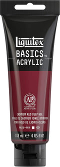Liquitex BASICS Acrylic Paint, 118ml Tube, Cadmium Red Deep Hue by Liquitex