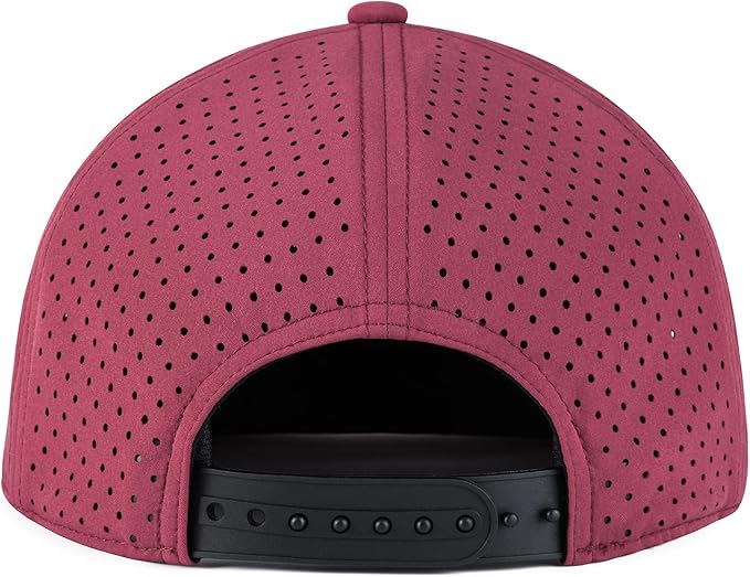 FEINION Men Flat Brim Adjustable Performance Hat Snapback Laser Perforated Baseball Cap