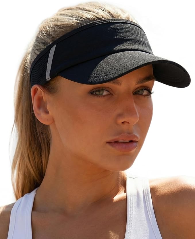 Sun Visor Hat for Women & Men UV Protection Lightweight Foldable Summer Sports for Running Tennis Golf Pickleball