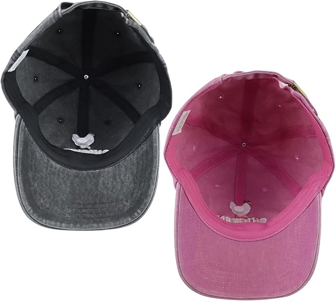 Chicken Mom and Chicken Dad Hat for Women Men, Funny Adjustable Cotton Embroidered Farm Hen Lovers Baseball Cap