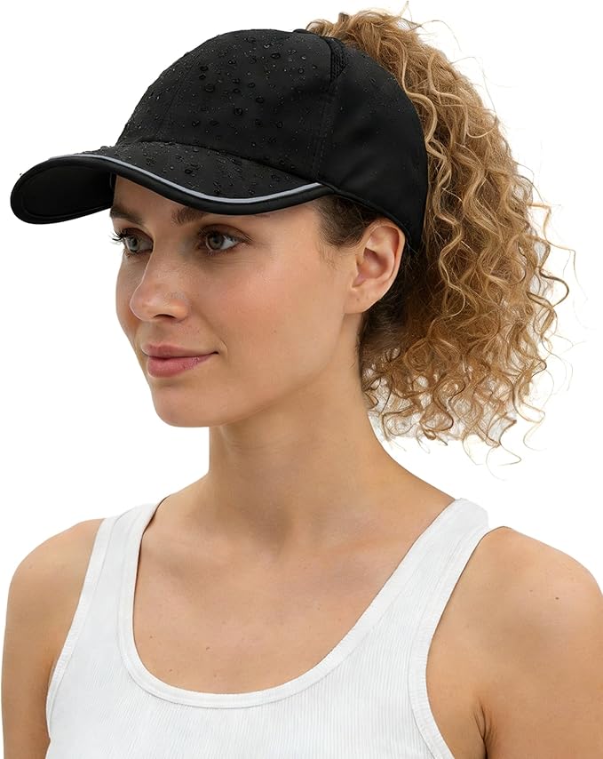 SHINCHIC Womens Ponytail Baseball Cap UPF50+ Waterproof Golf Hat High Bun Pony Cap Breathable Dad Hat for Outdoor