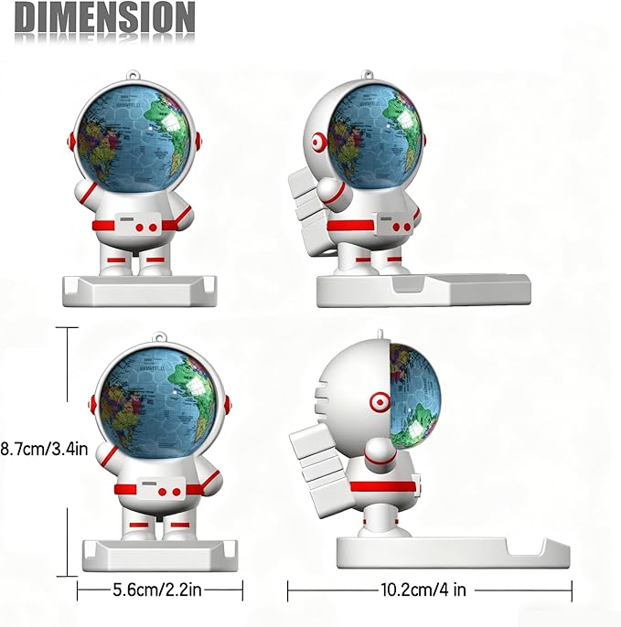 Astronaut Golf Tee Holder and Phone Stand, Includes 2 Golf Tees, Golf Ball Holder with Carabiner, Fun Golf Accessories for Men and Women, Stylish Golf Bag Accessory and Golf Gift