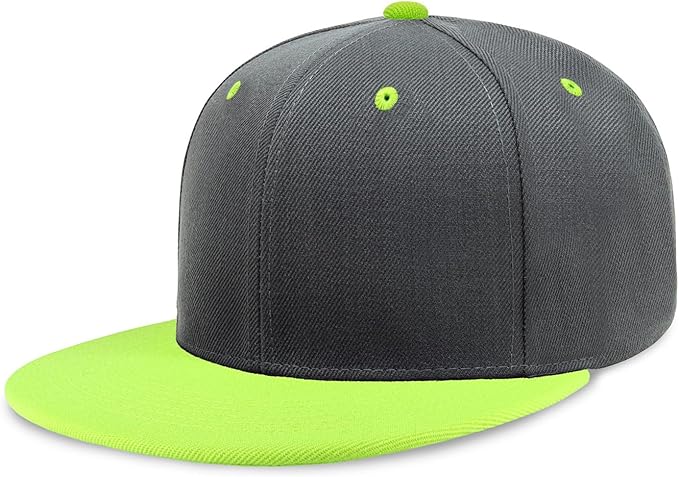 CHOK.LIDS Flat Bill Visor Classic Snapback Hat Blank Adjustable Brim High Top End Trendy Color Style Plain Tone Baseball Cap