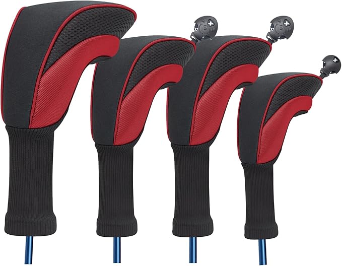 Wood Headcover Golf Club Covers Driver Headcovers Nylon Head Covers Designed to Fit All Woods - 3/4/5/6 Pack/Set Golf Accessories Suitable for Men and Women