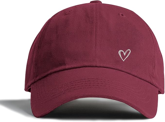 Pairxily Vintage Heart Embroidered Baseball Cap Distressed Adjustable Hat for Women Low Profile Dad Hats Unisex Cotton Cap