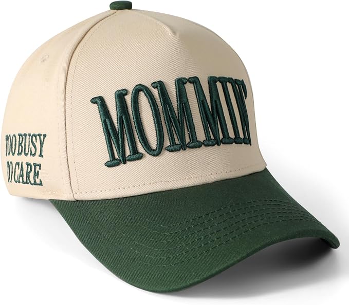 Mommin Trucker Hat, Mothers Day Gifts for Mom Wife, Vintage Two Tone Ponytail Baseball Cap, Adjustable Embroidered Hat