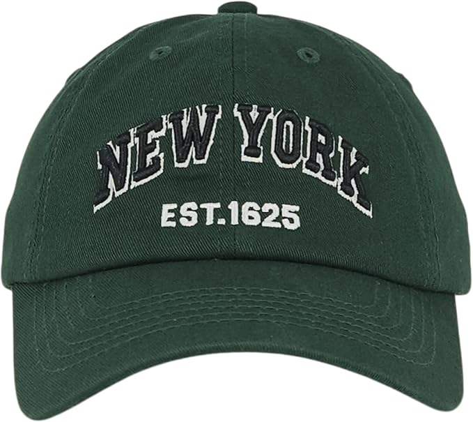 Elidan NY Dad Hat New York EST.1625 Cotton Cap, Adjust Buckle Strap, Unstructured Low-Profile NY Baseball Cap for Men & Women