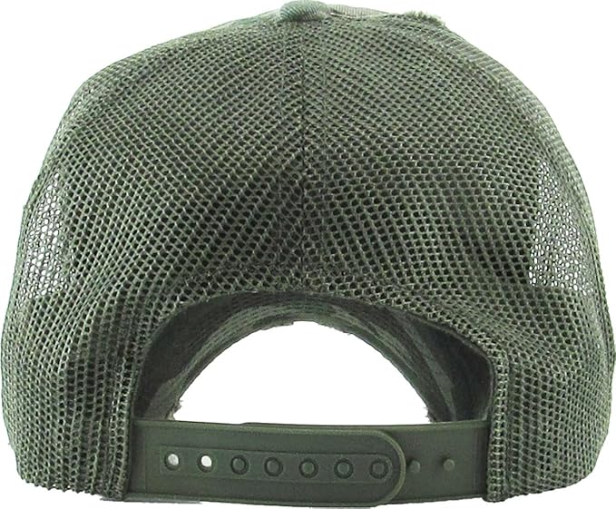 Funky Junque Trucker Hat for Women – Distressed Low Profile Western Camo Baseball Cap with Mesh, Trendy and Adjustable Fit