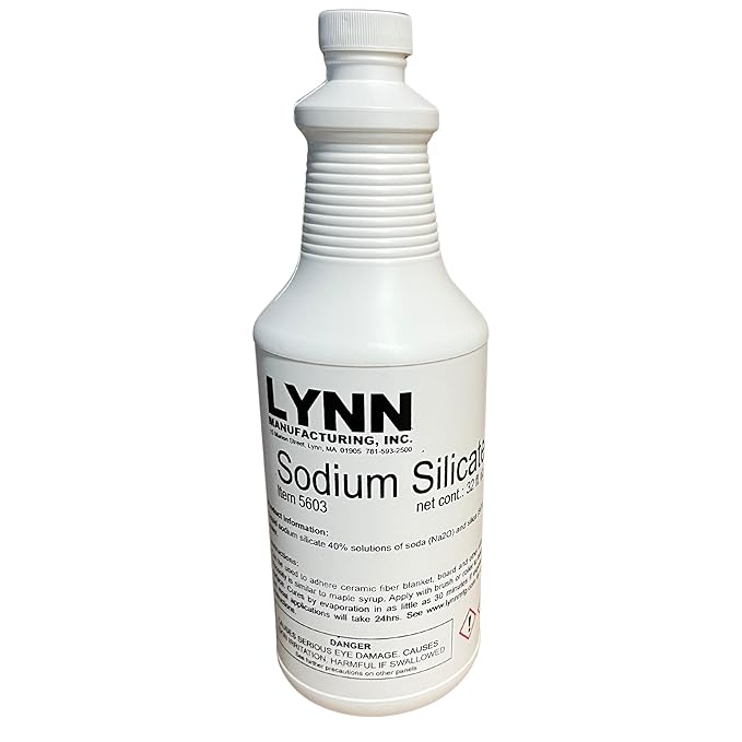 High Temperature Adhesive, 2000F Rated, Sodium Silicate, Water Glass, 40% by LynnManufacturing