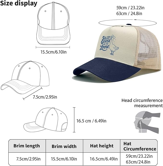 Funny Goose Hat Silly Goose On The Loose Hat Men Baseball Hats Funny Cap