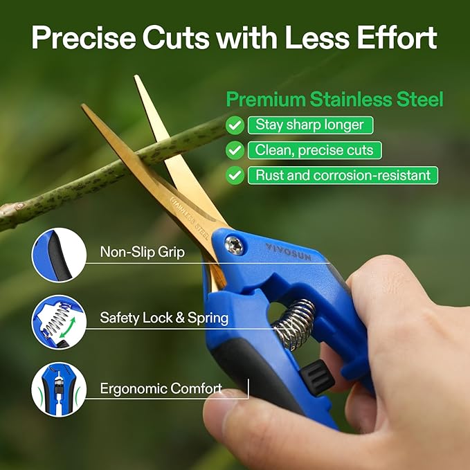 VIVOSUN 3-Pack 6.5 Inch Gardening Scissors Hand Pruner Pruning Shear - Image 4