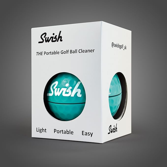 Swish Portable Golf Ball Cleaner – Clip-On Golf Accessory for Bag or Cart – Perfect Golf Gift