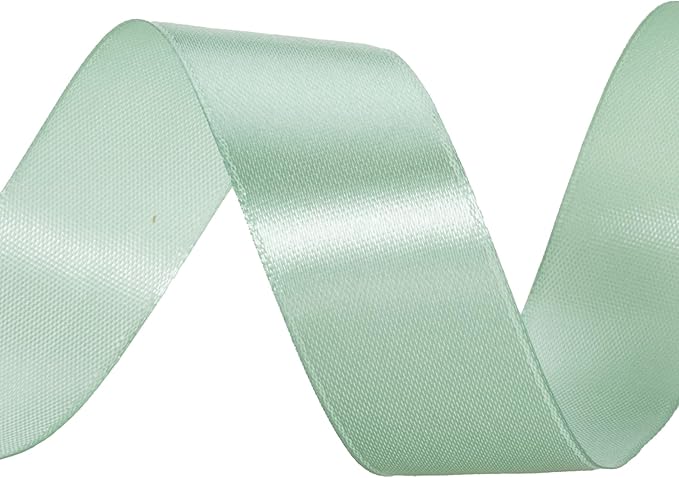 1 Inch Sage Green Solid Satin Ribbon, 50 Yards Craft Fabric Ribbon - Image 2