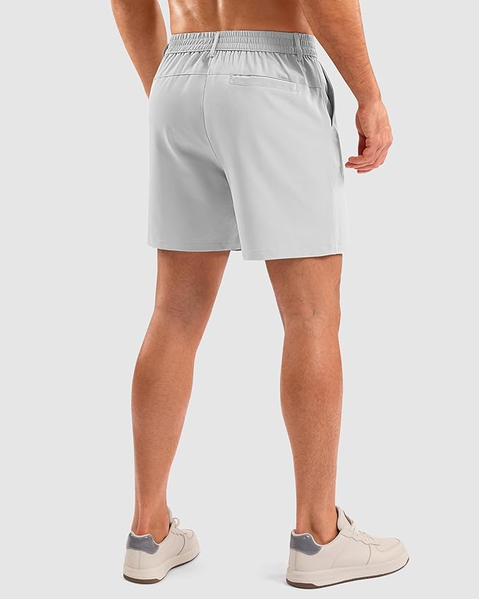 Pudolla Men's Casual Shorts 7"/9"/5" Lightweight Golf Shorts with 3 Pockets Stretch Quick Dry Comfy Work Shorts