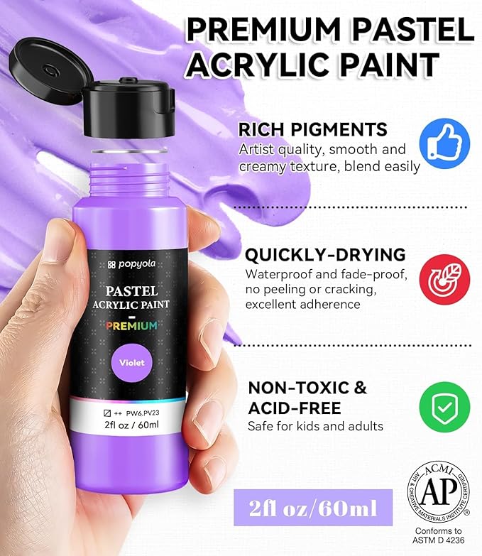 40 PCS Pastel Acrylic Paint Set - Image 7