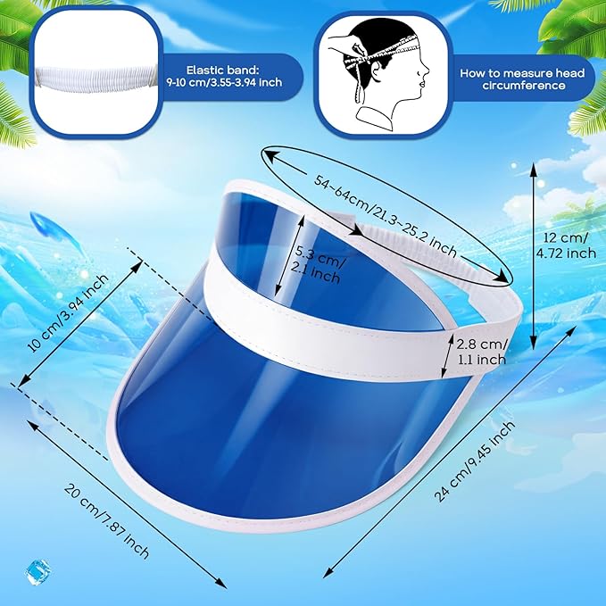 Tarpop Poker Visors Hats Bulk Casino Bingo Visor Casino Dealer Clear Plastic Sun Golf Hats for Women Men