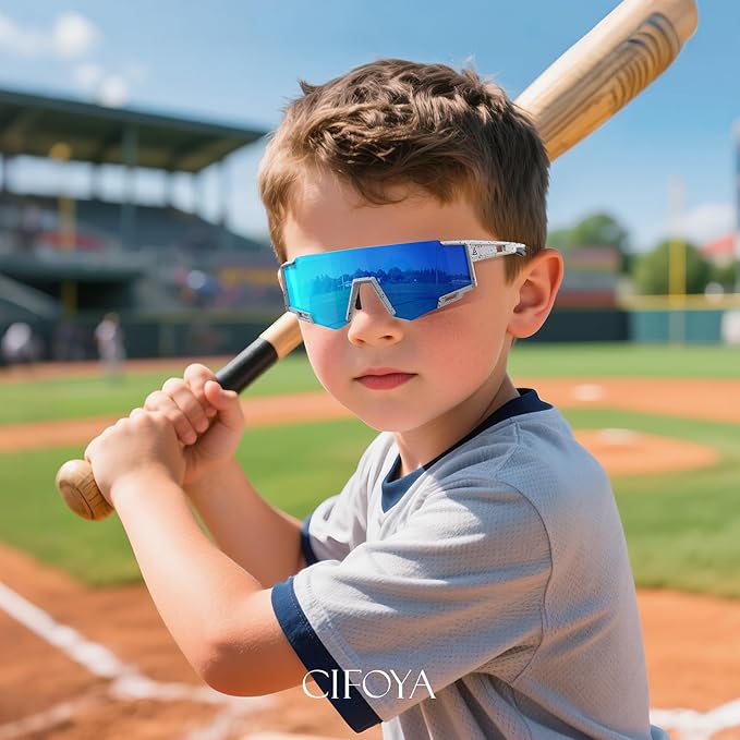Kids Sunglasses Youth Baseball Sunglasses for Boys Girls Age 6-14 Sports UV400 Protection SunGlasses 3 Pack