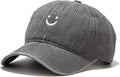 Smile Face Baseball Cap Vintage Distressed Low Profile Unstructured Cotton Dad Hat Adjustable for Women Men