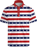 Golf Polo Shirts for Men Funny Print Short Sleeve Golf Shirts Performance Golf Polos