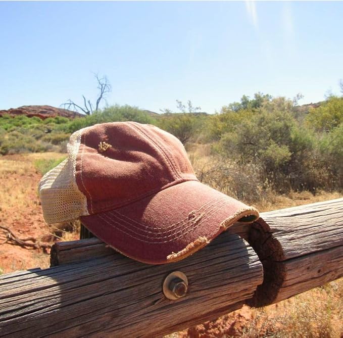 Vintage Distressed Baseball Cap – Unstructured Fit Adjustable Snapback Hat for Men & Women