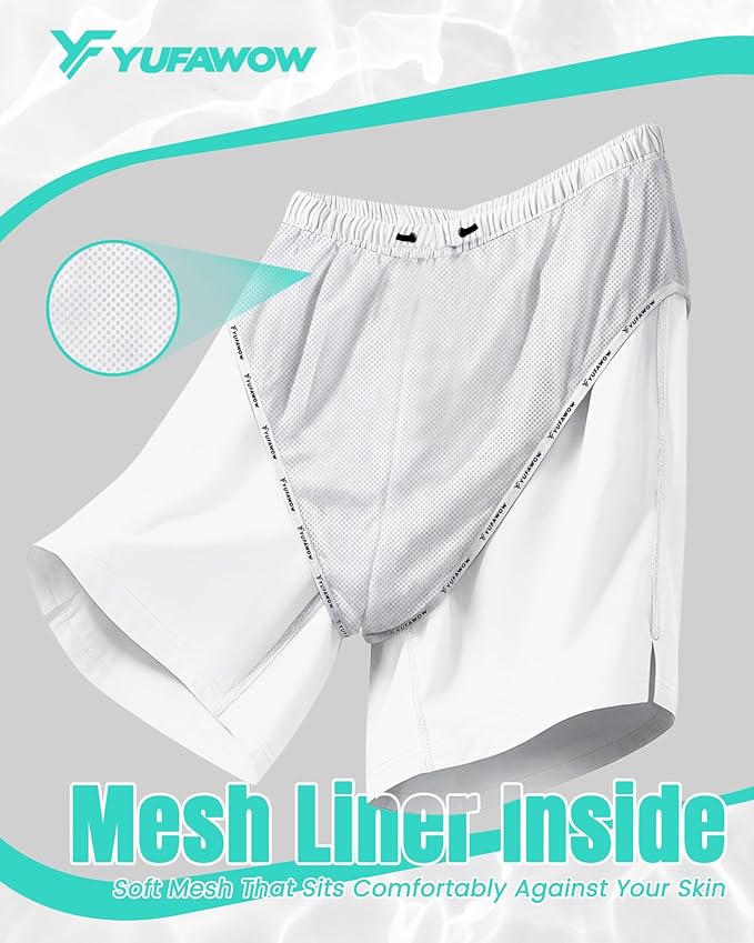 9 Inch Men Swim Trunks with Mesh Lining Quick Dry Breathable Pockets for Summer Beach Cruise Water Park Gym Running