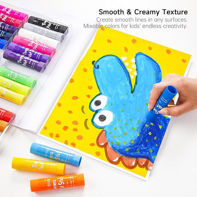 Shuttle Art Tempera Paint Sticks, 32 Colors Solid Tempera Paint - Image 5