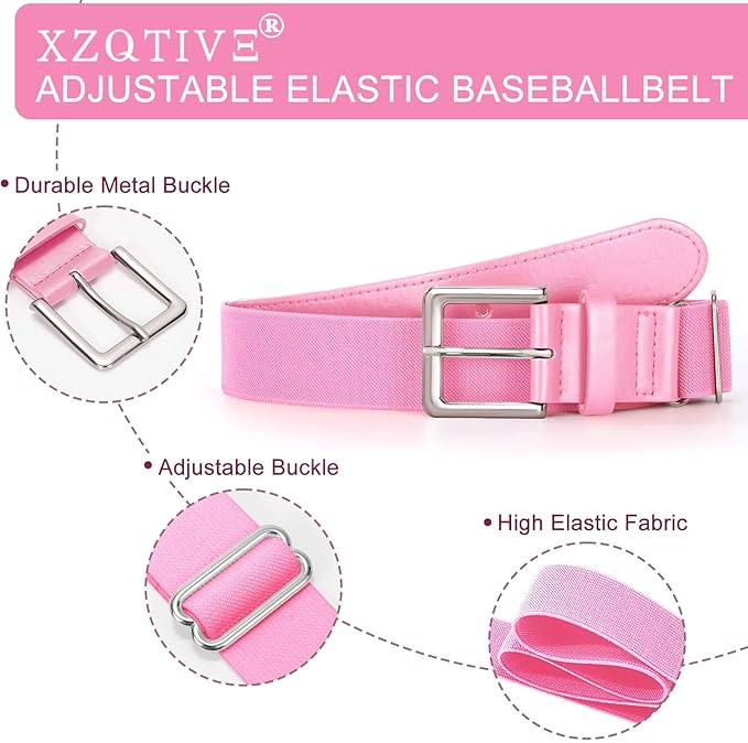 XZQTIVE 3 Pairs of Baseball Softball Socks and 1 Baseball Softball Belt Combo Set Knee-High Soccer Socks for Kids Youth Adult