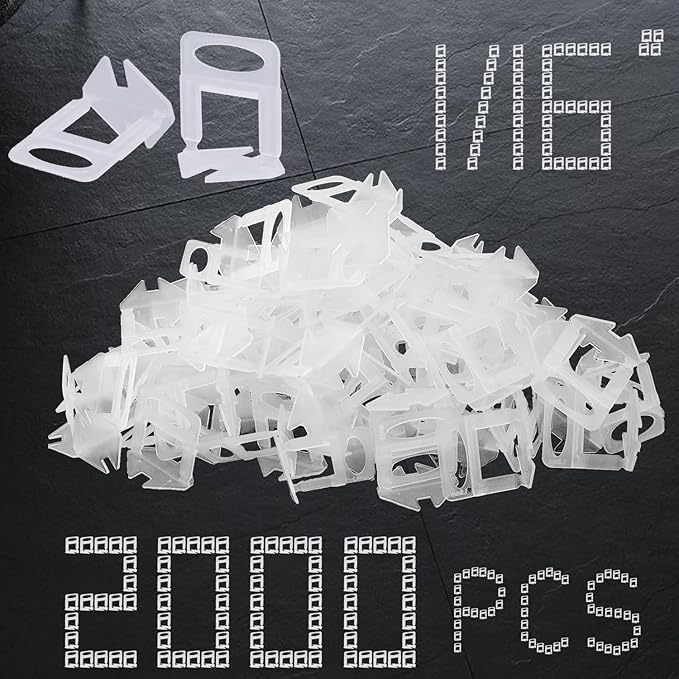 Tile Leveling System Clips 1/16" Tile Leveler Clips 1.5mm 2000 Pcs DIY Tile by H-Fire+Mid