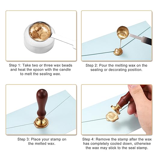 Yoption 360Pcs Light Gold Sealing Wax Beads, Vintage Wax Seal Beads - Image 5