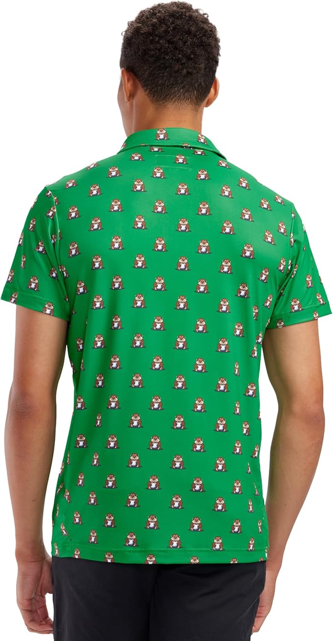 Tipsy Elves Men's Performance Golf Shirt - 4-Way Stretch, Quick Dry, Athletic Cut - Golf Polo