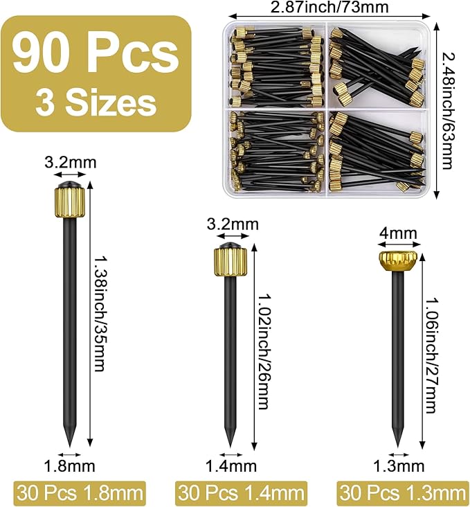 90PCS Picture Hanging Nails, 3 Sizes Wall Decorative Nails - Image 4