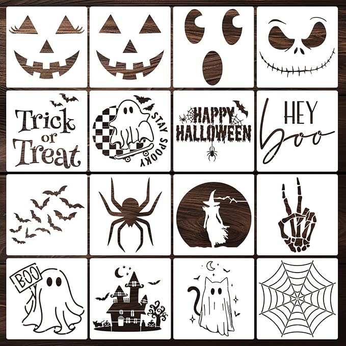 Halloween Stencils for Door Mats 8” Ghost Face Stencil Boo Trick or Treat by zosylley