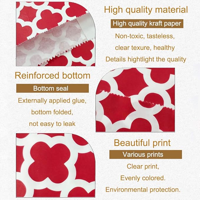 KEYYOOMY 100 Pcs Red Candy Buffet Bags - Image 3