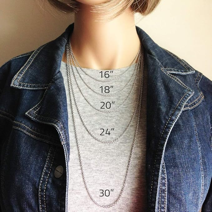 Wholesale 12 PCS Genuine Stainless Steel Fine Cable Chain Necklace Chains Bulk - Image 5