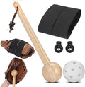 Baseball Glove Break-in kit for Men & Adult, One-Piece Structure Baseball Glove Mallet, Baseball Mitts Wooden Shaping Hammer, Softball Glove Wrap Band, Plastic Practice Ball & Glove Locks