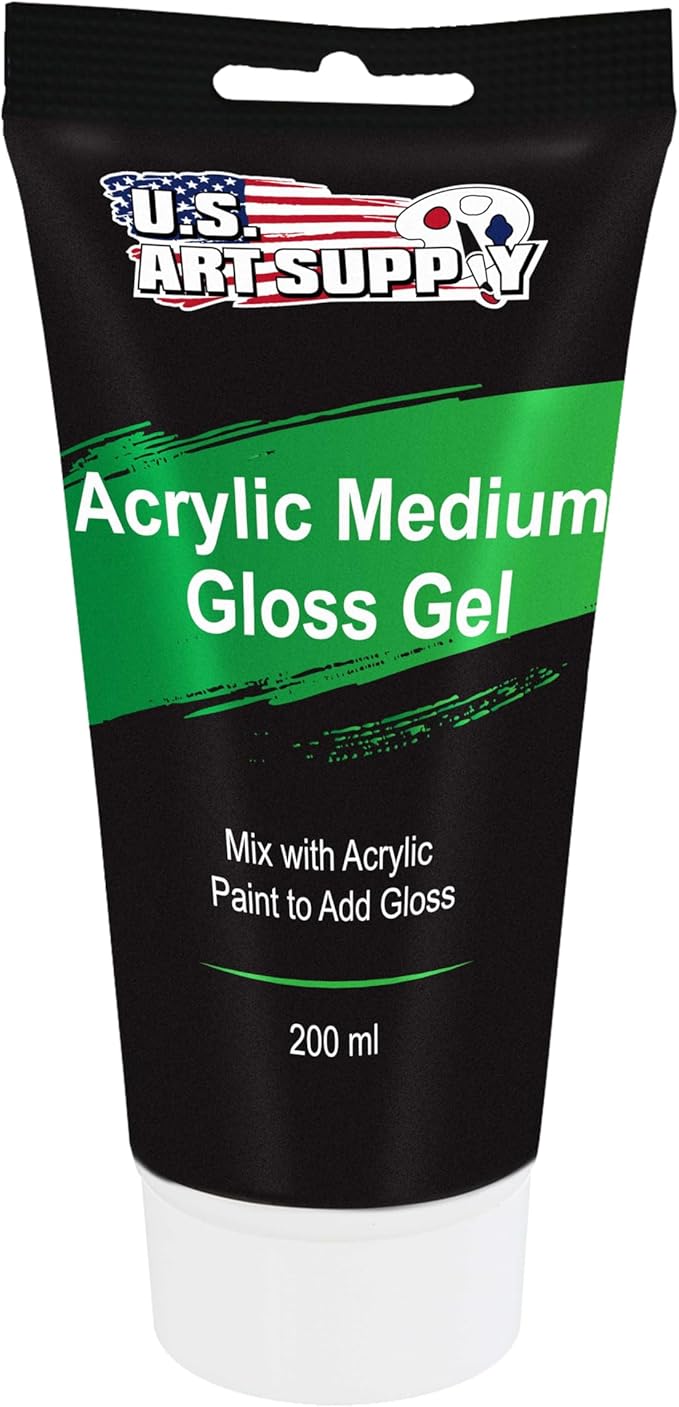 U.S. Art Supply Clear Acrylic Gel Medium Gloss, 200ml by USArtSupply