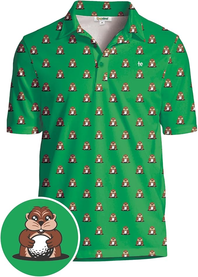Tipsy Elves Men's Performance Golf Shirt - 4-Way Stretch, Quick Dry, Athletic Cut - Golf Polo