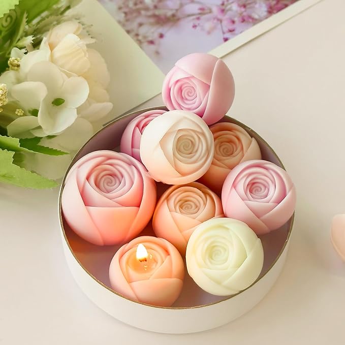 2 Pack Flower Succulent Candle Mold - Image 2
