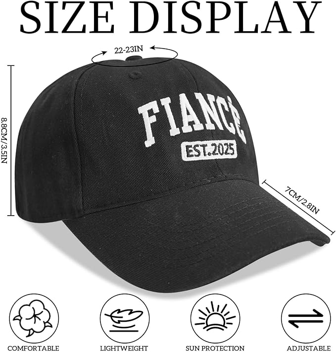 Embroidered Baseball Cap Women Men Engagement Anniversary Honeymoon Wedding Gifts Newlyweds Couples Adjustable Hats