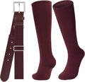 Baseball Socks and Belt for Youth Adult Softball Socks Combo Elastic Waist Belt for Men Kids Boys Girls Women JASGOOD
