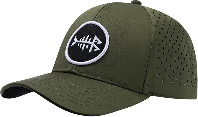 BASSDASH UPF 50+ Quick Dry Baseball Cap Water Resistant Laser Cut Mesh Snapback Hat for Men Women Fishing Hiking FH14