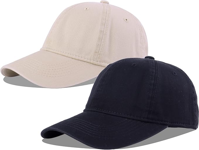 LANGZHEN Unisex Baseball Cap 100% Cotton Fits Men Women Washed Denim Adjustable Dad Hat