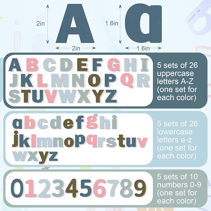 Breling 310 Pieces Felt Bulletin Board Letters Sticker - Image 2