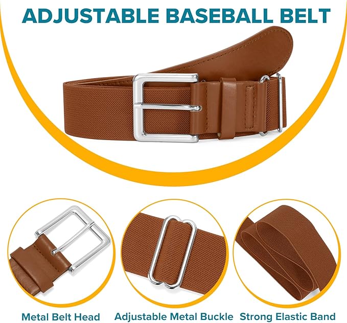 Baseball Socks and Belt Combo for Youth Adult - Softball Sock and Belt for Boys and Girls (2 Pairs of Socks & 1 Belt)