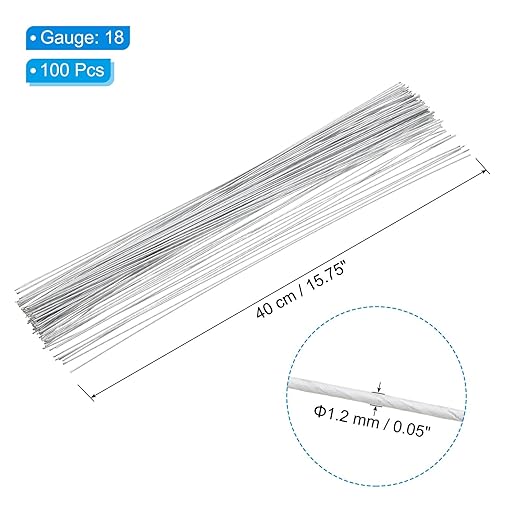 PATIKIL 18 Gauge 16" Floral Stem Wire - Image 2