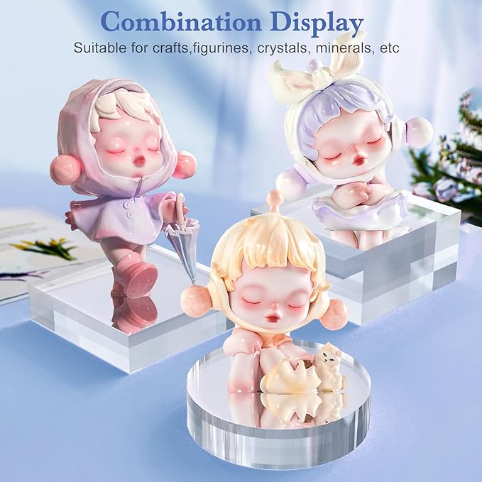 Acrylic Blocks 3 X 3 X 1 Inch 4 Pcs Acrylic Base Stand - Image 2