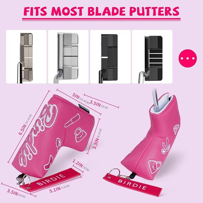 Craftsman Golf Lipstick Diamond Handbag Bow Pink 460 CC Golf Driver Headcover Mallet Blade Putter Covers Gift for Women