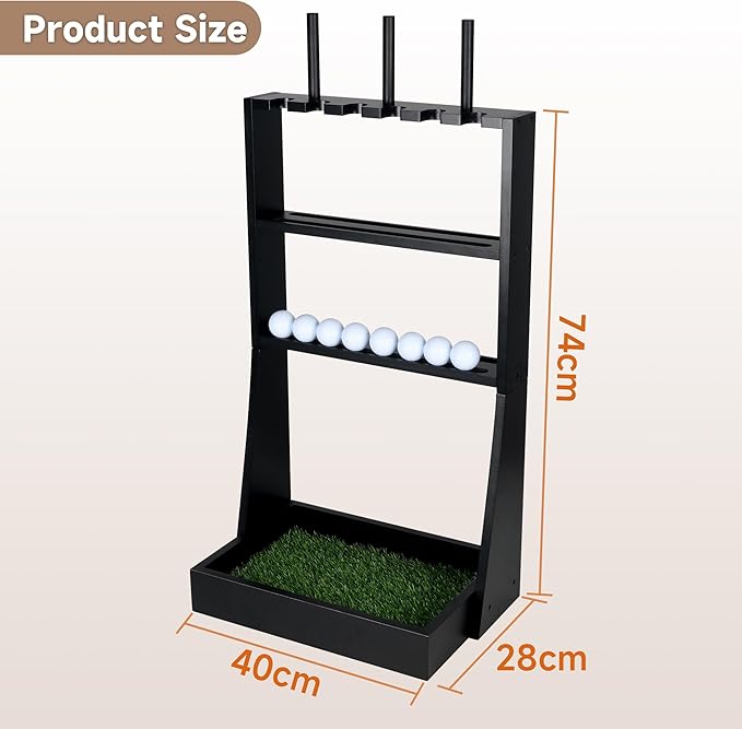 Golf Putter Stand, Golf Club Holder for 36 Balls Tray Storage & 6 Clubs & 3 Head Covers, Display Rack Organizer for Home Indoor Outdoor Office