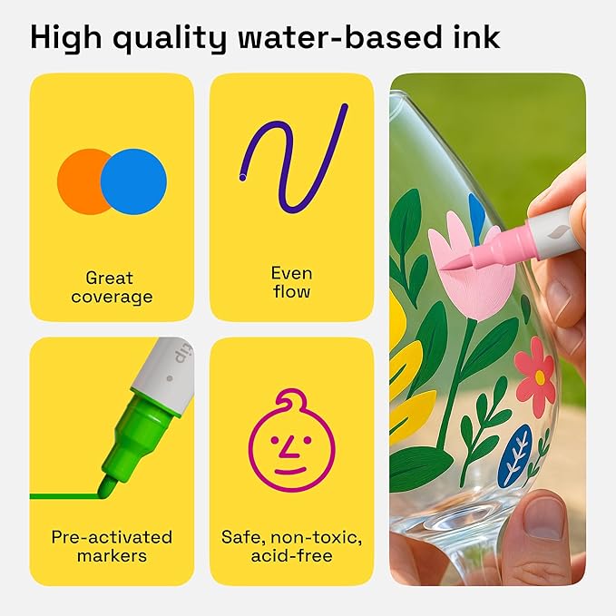 ARTISTRO 120 Dual Tip Brush + Fine Acrylic Paint Markers - Image 6