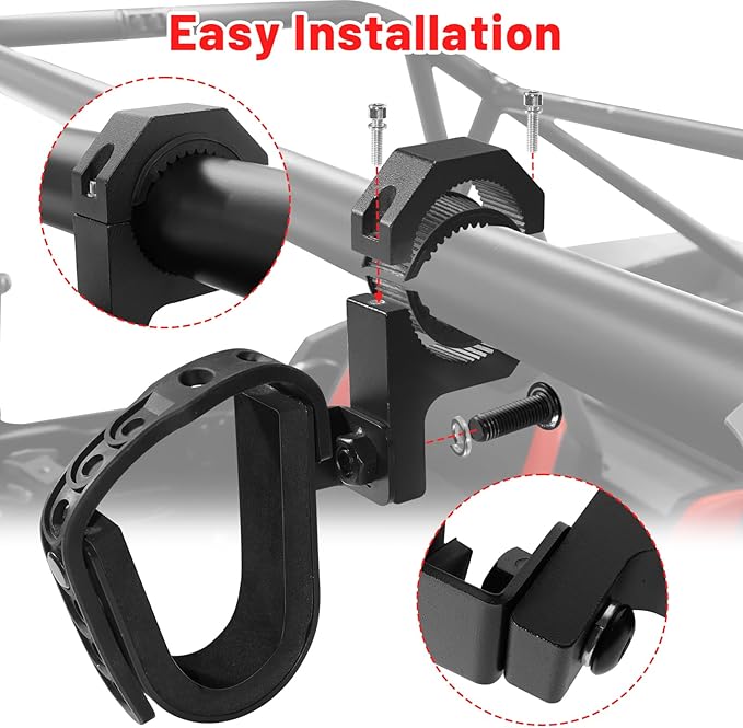 StarknightMT UTV Gun Holder - Roll Bar Tool Gun Rack Fits for 1", 1.5",1.75", and 2" Roll Bar UTV Rack, Gun Mount Compatible with Polaris RZR Ranger Can-Am Kawasaki Snowmobile Golf Cart